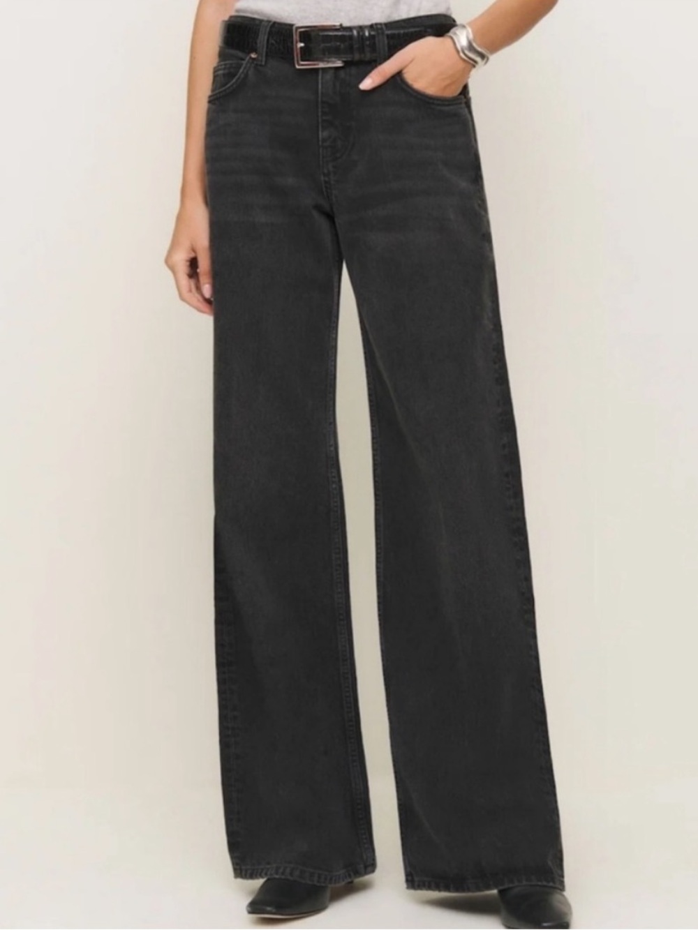 Reformation Cary Low Rise Slouchy Wide Leg Jeans Size 30